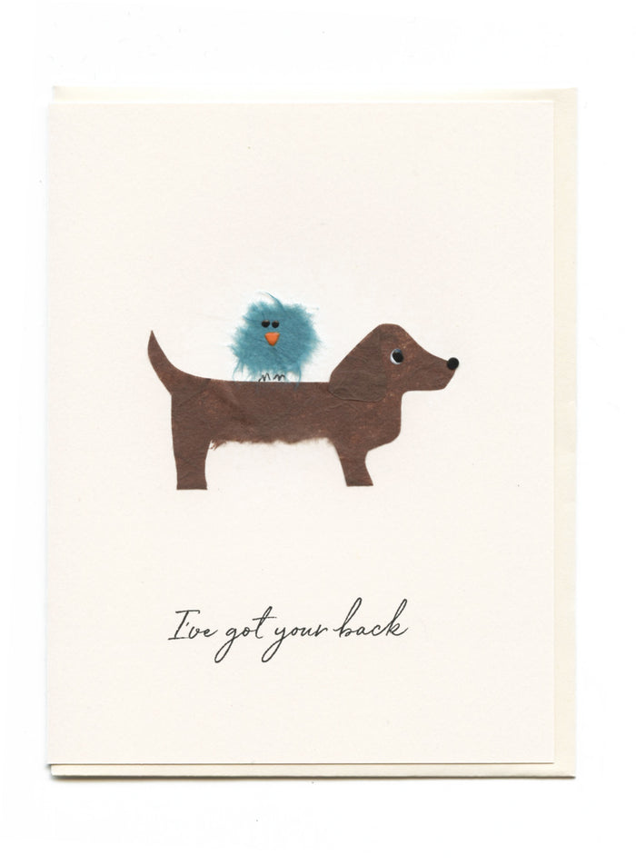 "I've Got Your Back"  Dog w Bird