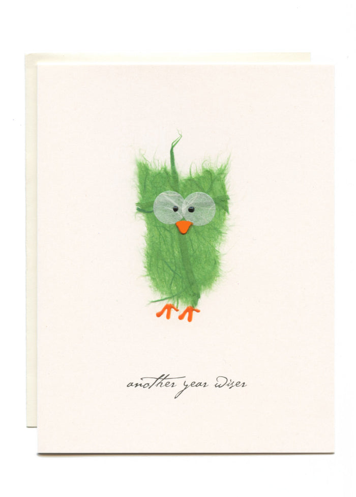 "Another Year Wiser"  Green Owl