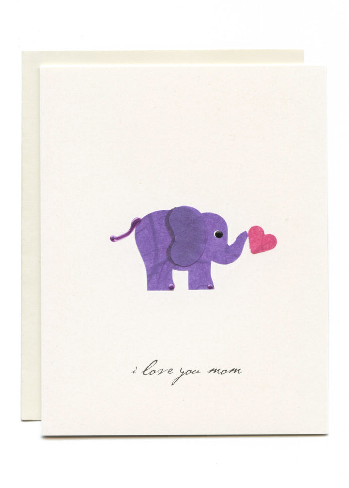 "I Love You Mom" Elephant w Heart