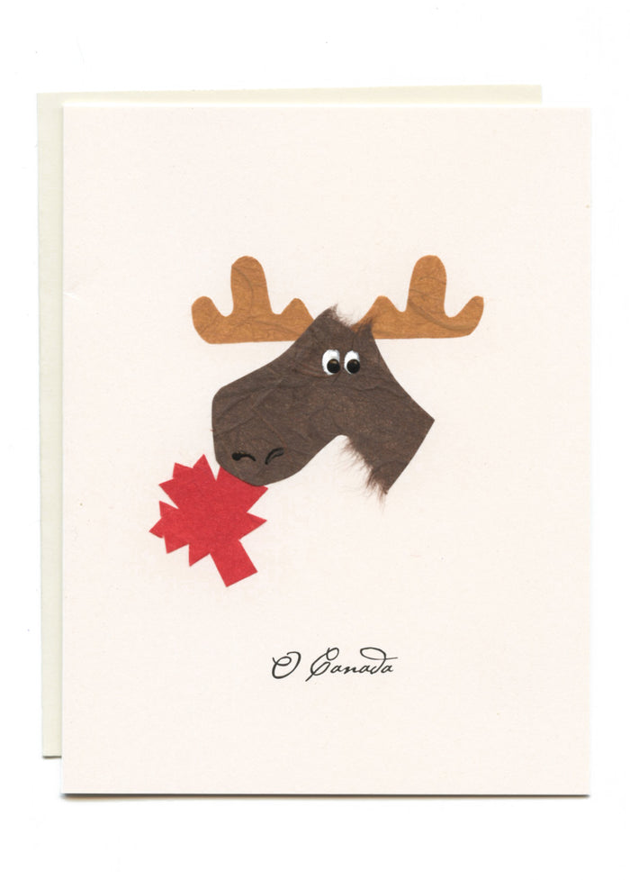 "O Canada"  Moose With Maple Leaf