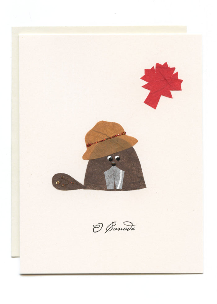 "O Canada"  Beaver With Maple Leaf