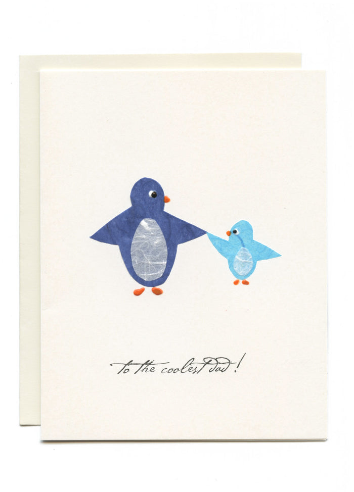 "To The Coolest Dad! Two Blue Penguins