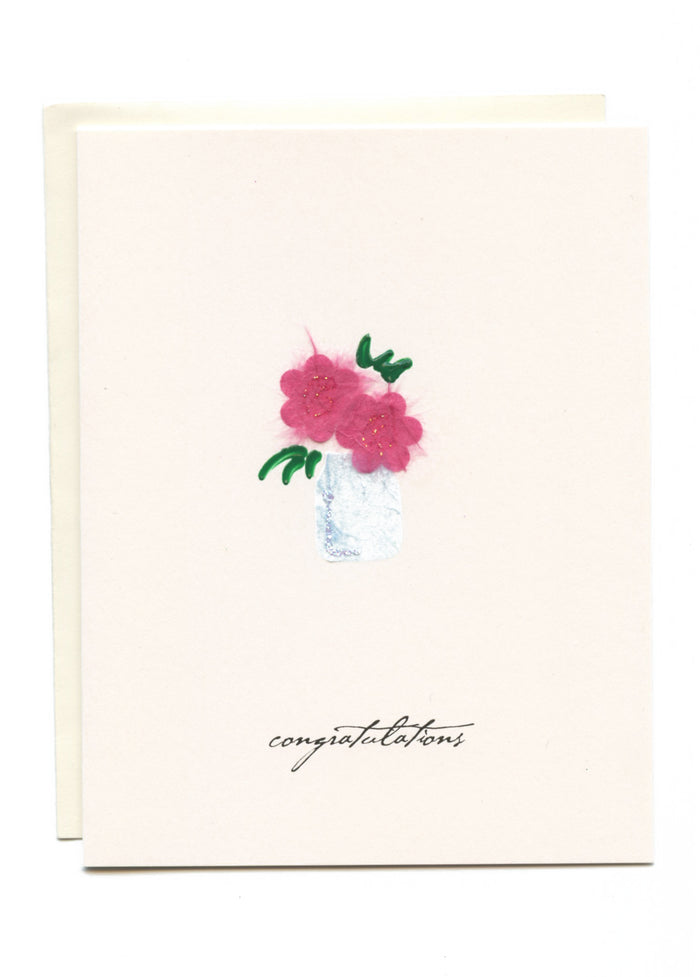 "Congratulations" Mason Jar with Flowers