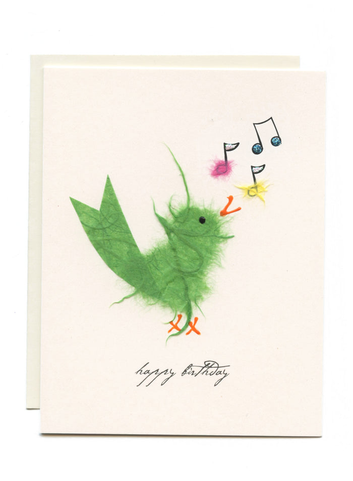 "Happy Birthday"  Bird W/ Music Notes