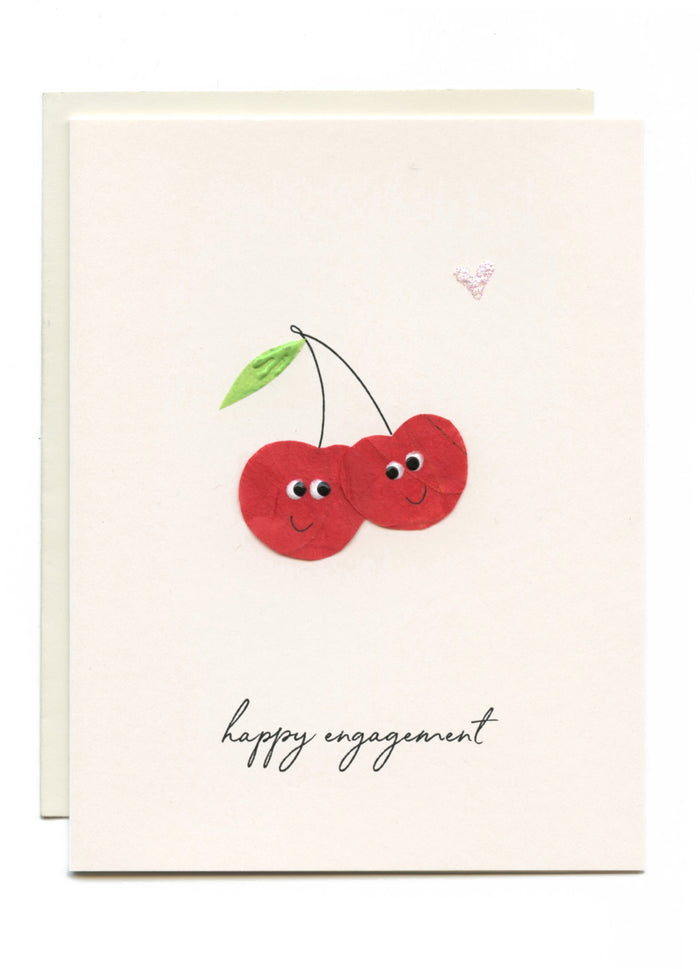 "Happy Engagement" Two Cherries