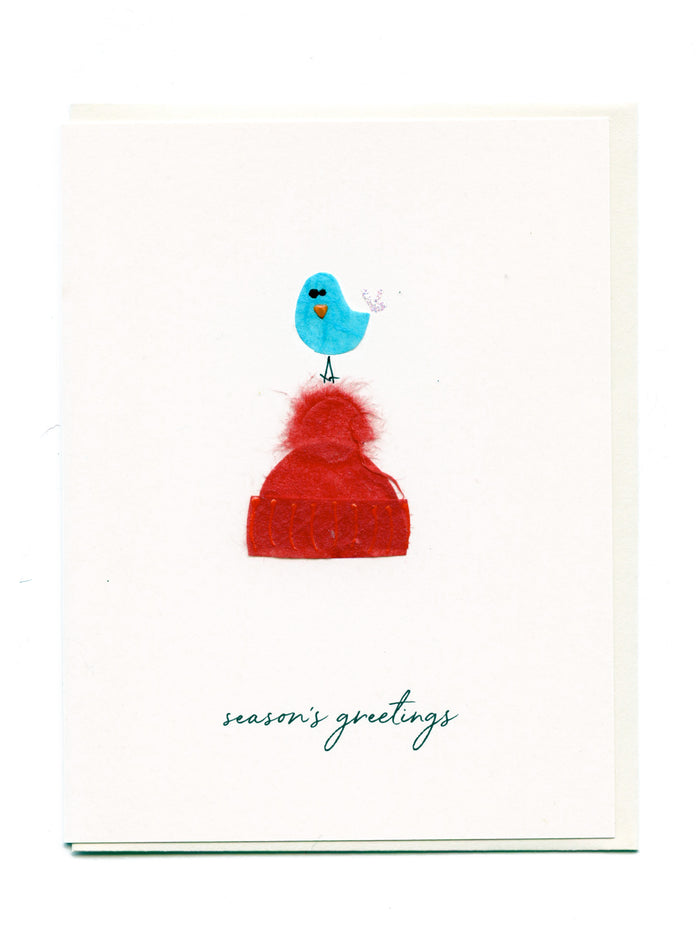 "Season's Greetings" Bird on Touque