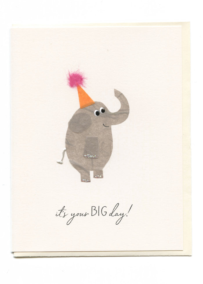 "It's Your BIG Day!" Elephant w Hat