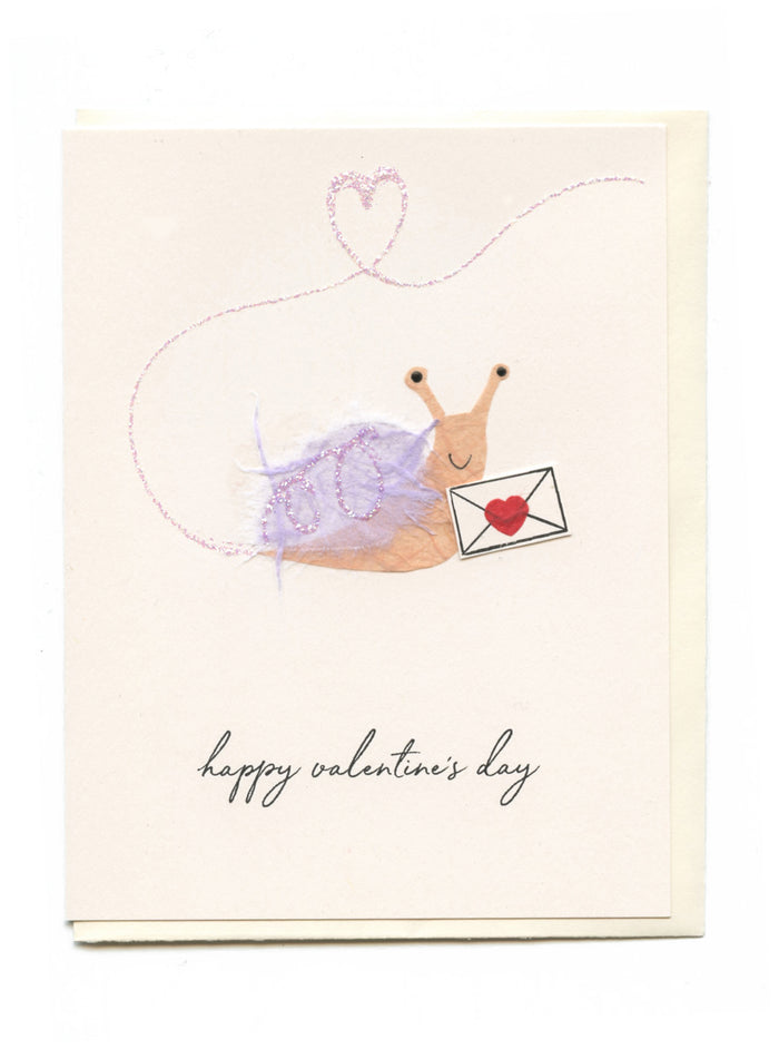 "Happy Valentine's Day" Snail w Snail Mail