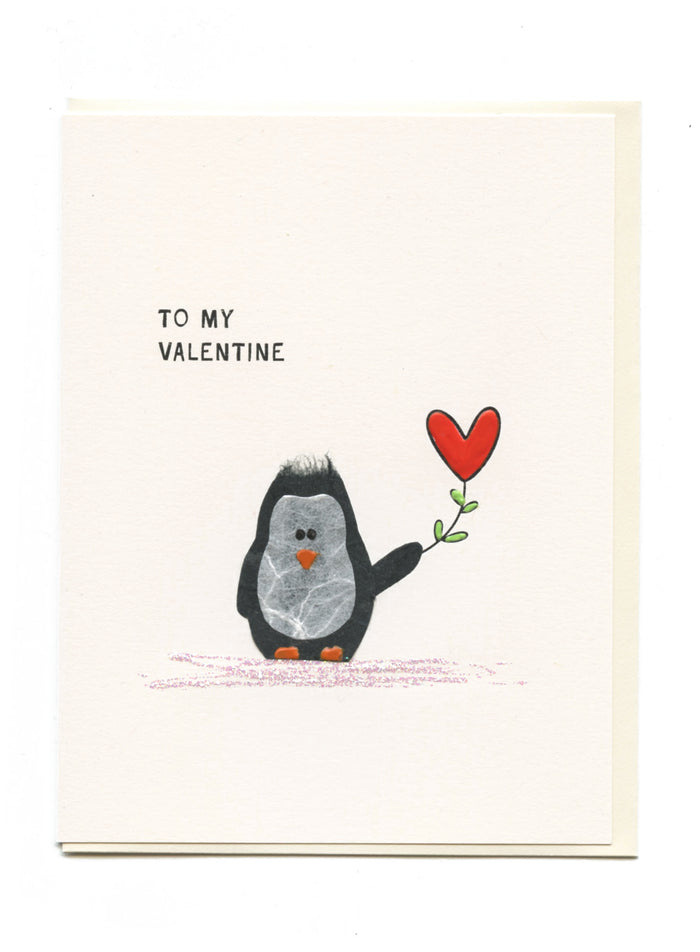"To My Valentine" Penguin and Heart