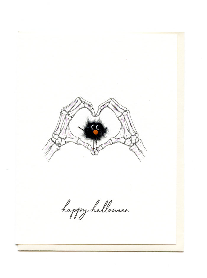 "Happy Halloween" Skeleton Hands
