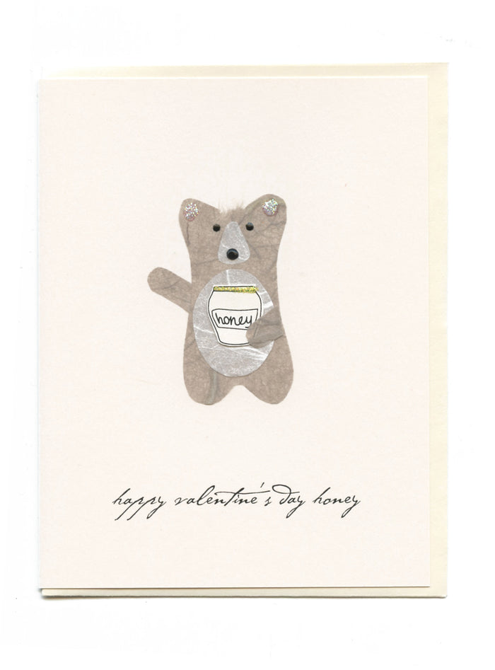 "Happy Valentine's Day Honey"  Bear with Honey Pot