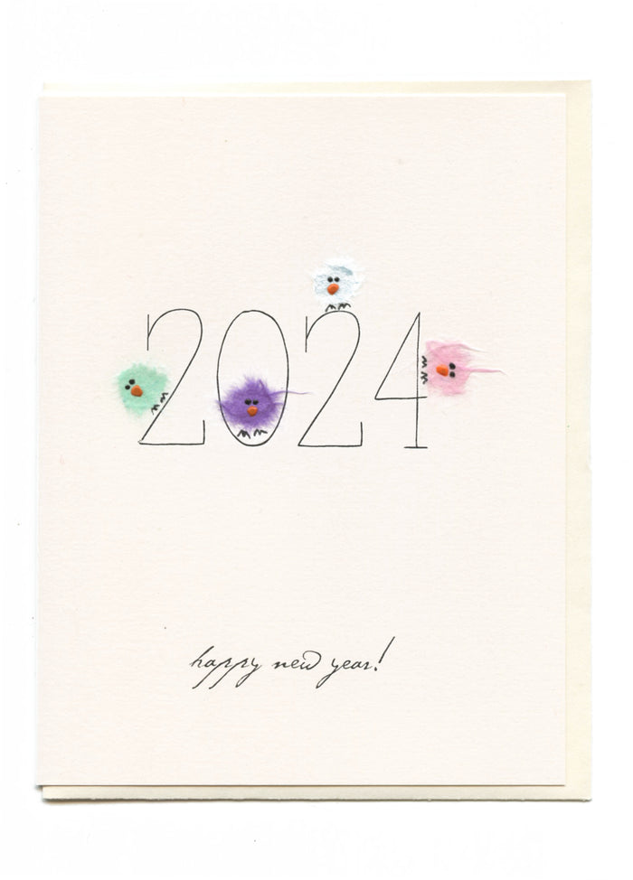 "Happy New Year!" 2024 with Birds