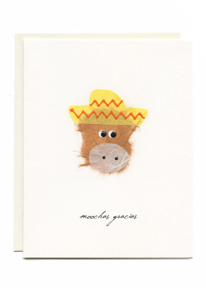 "Moochas Gracias" Cow With Sombrero