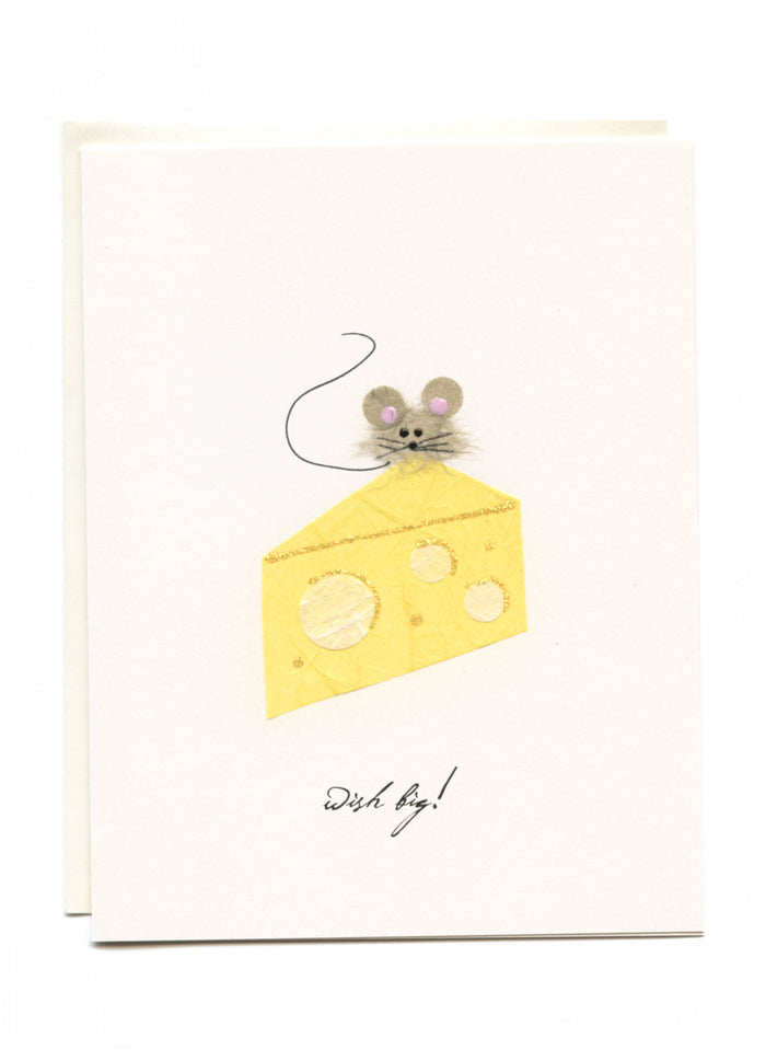 "Wish Big" Mouse on Cheese Greeting Card