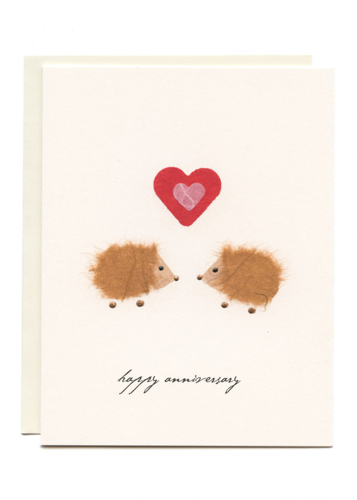 "Happy Anniversary" Hedgehogs in Love