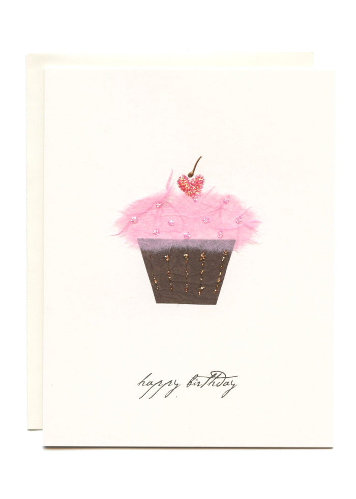 "Happy Birthday"  Cupcake with a Cherry