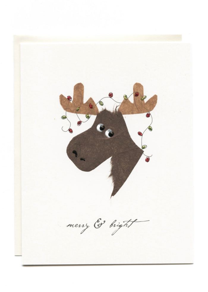 "Merry & Bright" Moose with Lights