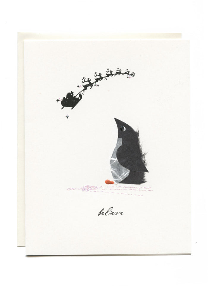 "Believe" Penguin with Santa Sleigh