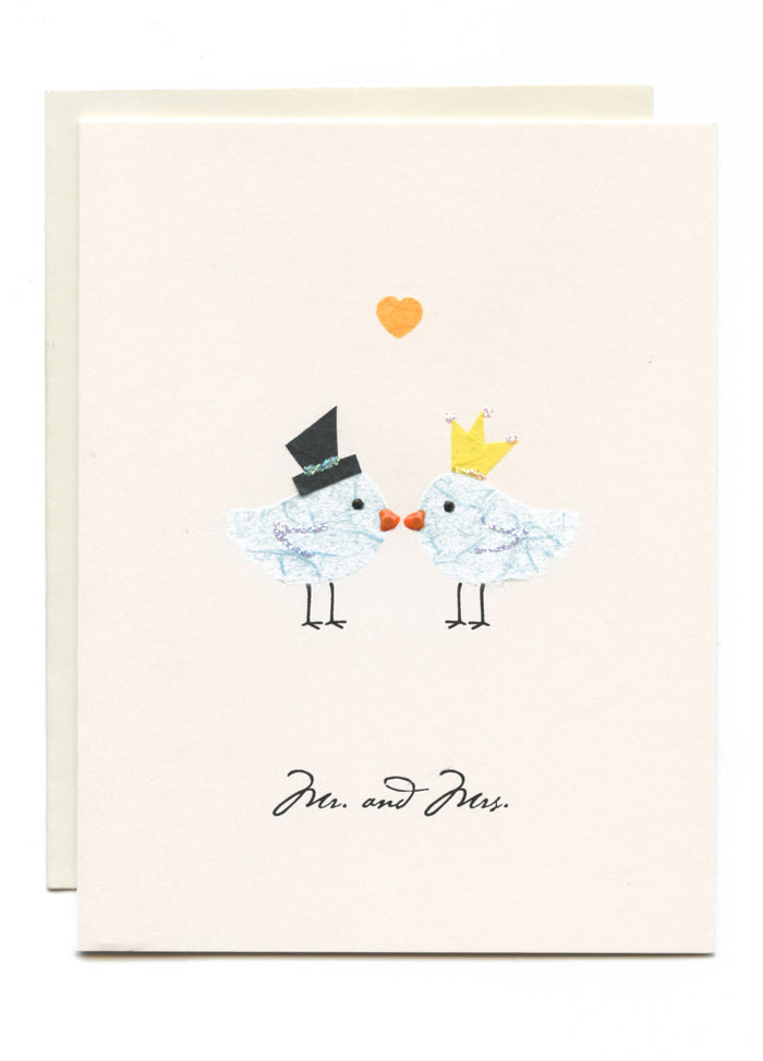 "Mr. & Mrs." Two Birds Kissing