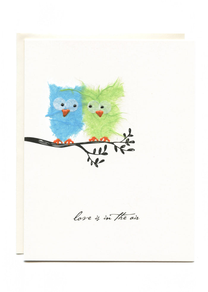 "Love Is In The Air"  2 Owls on Branch