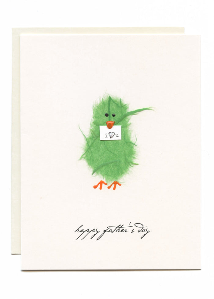 "Happy Father's Day - I Love You"  Green Bird