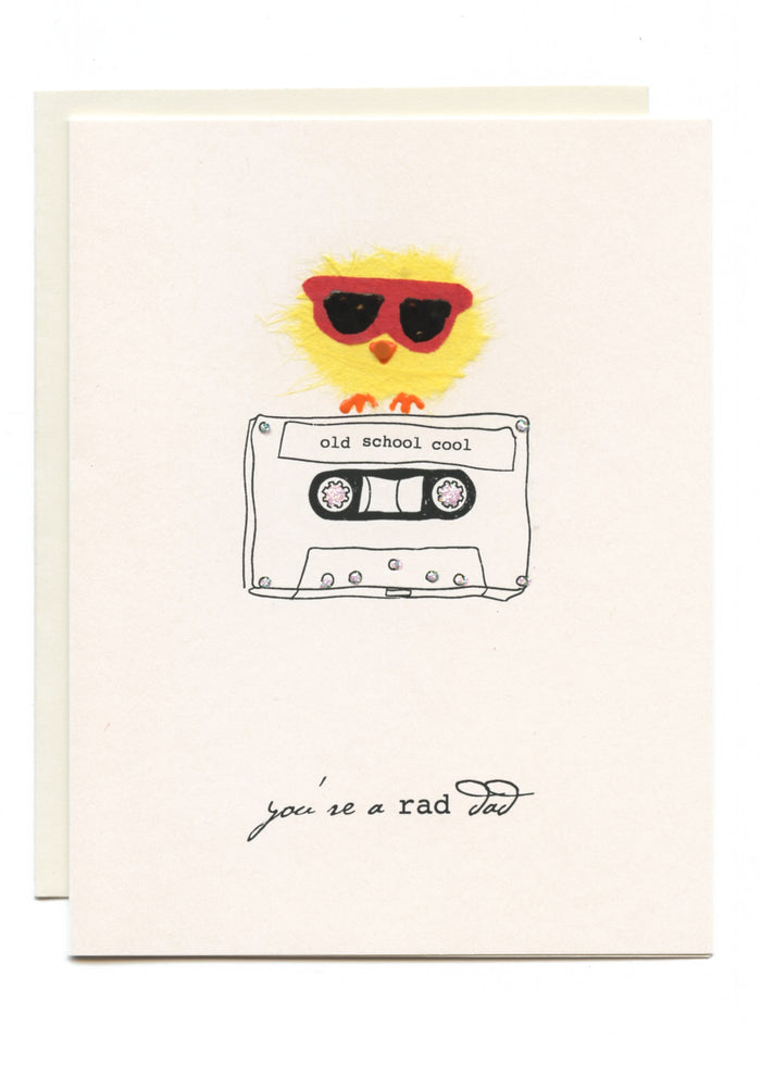 "Old School Cool - Rad Dad"  Bird on Cassette Tape