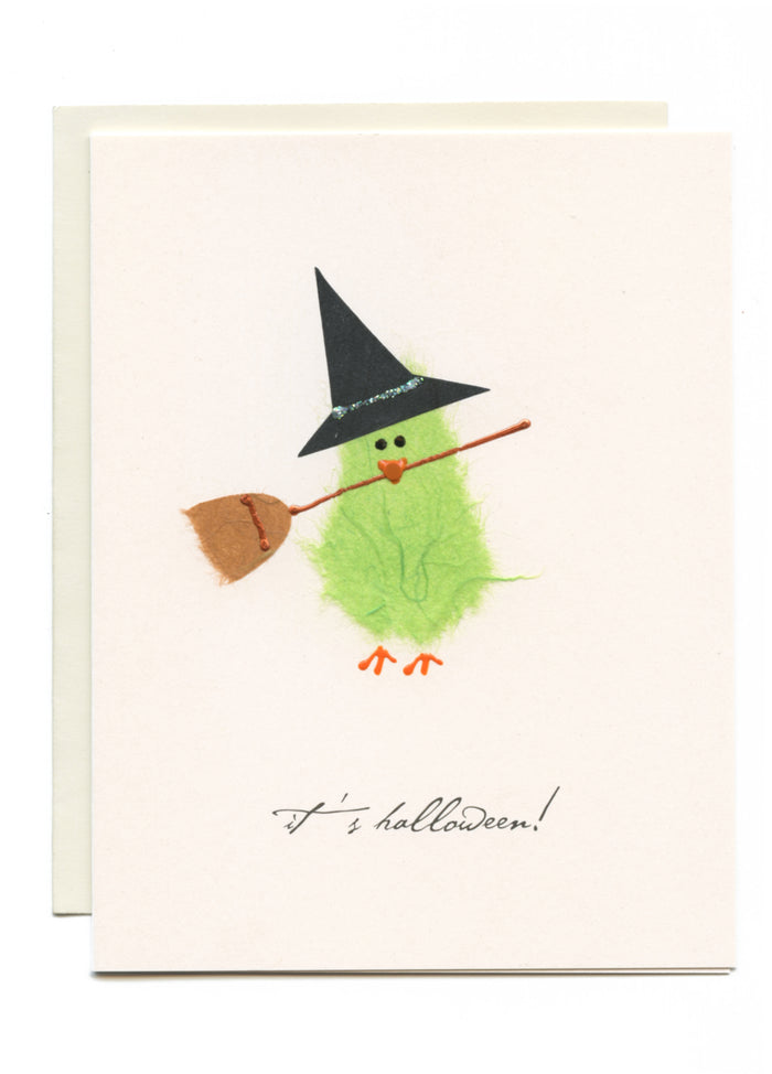 "It's Halloween!" Green Bird Witch