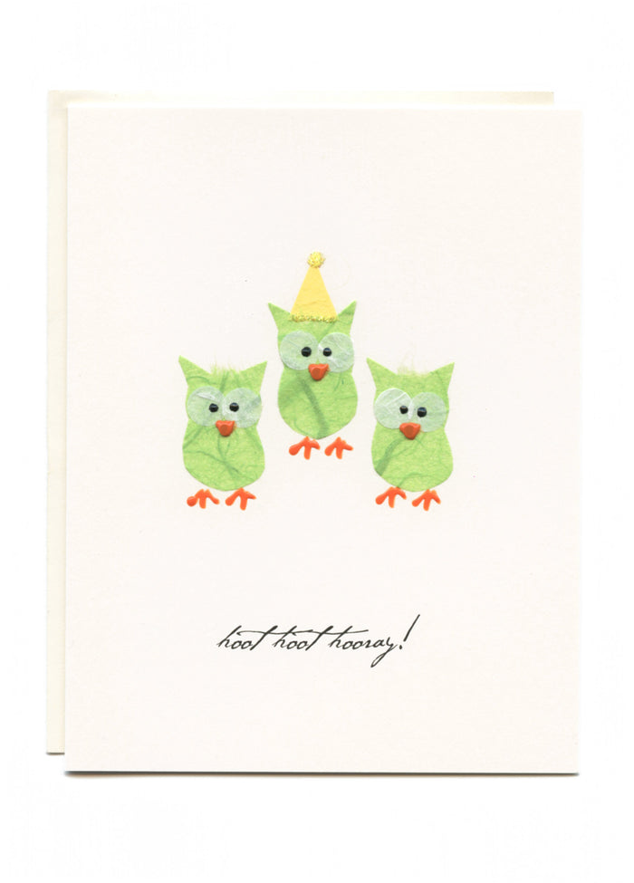 "Hoot Hoot Hooray"  Three Little Green Owls