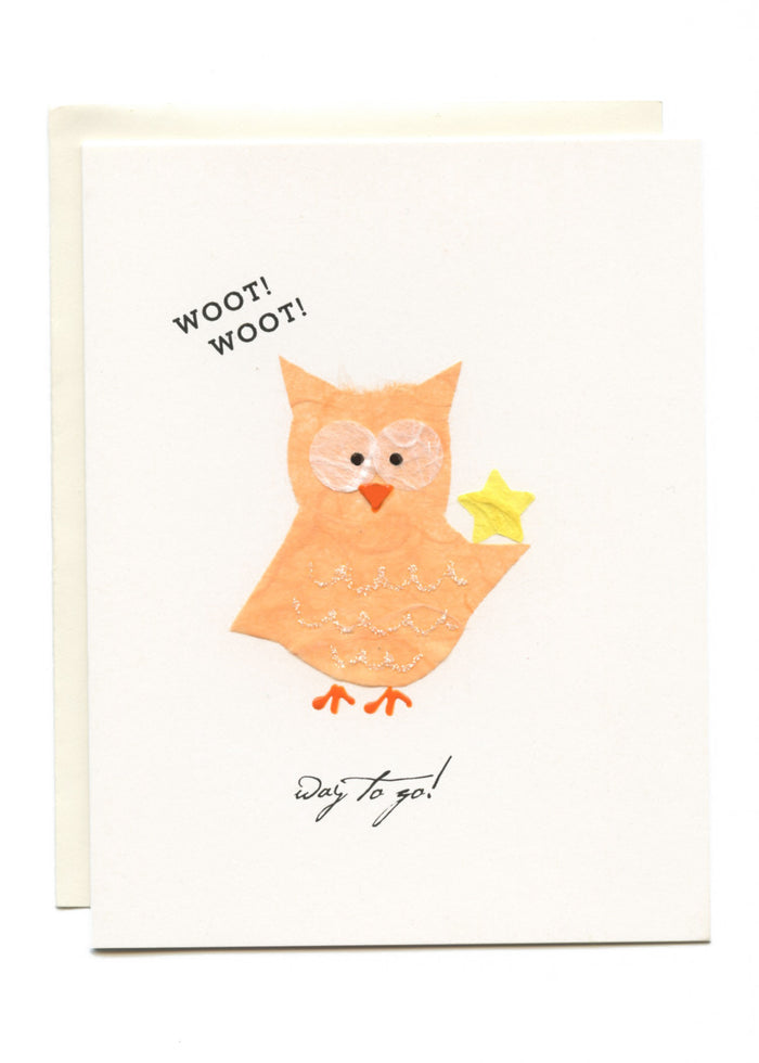 "WOOT WOOT - Way To GO!"  Owl with Star