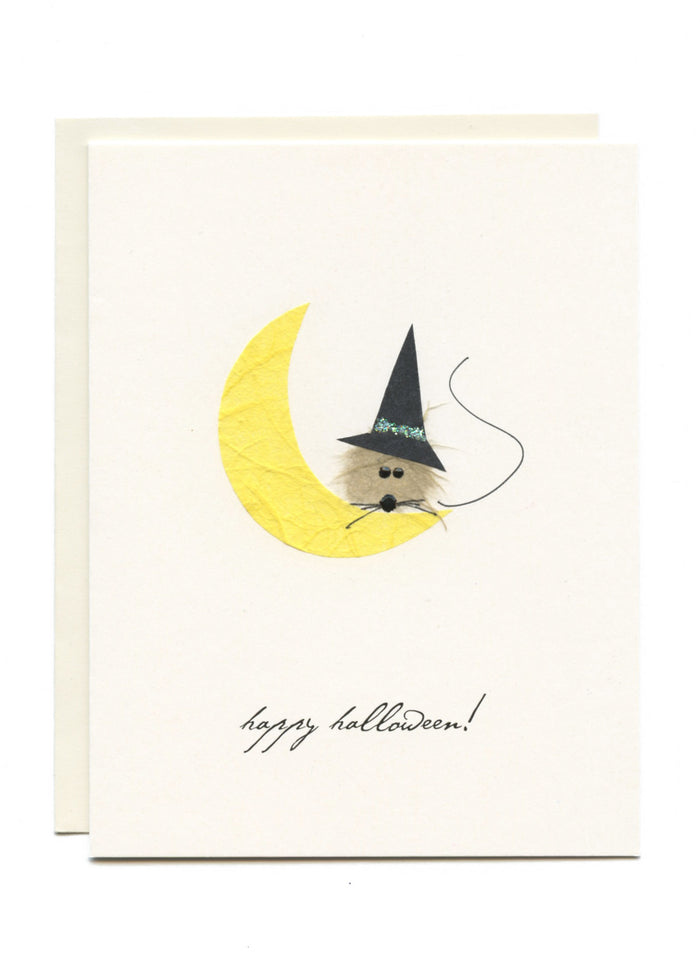 "Happy Halloween"  Mouse on Moon