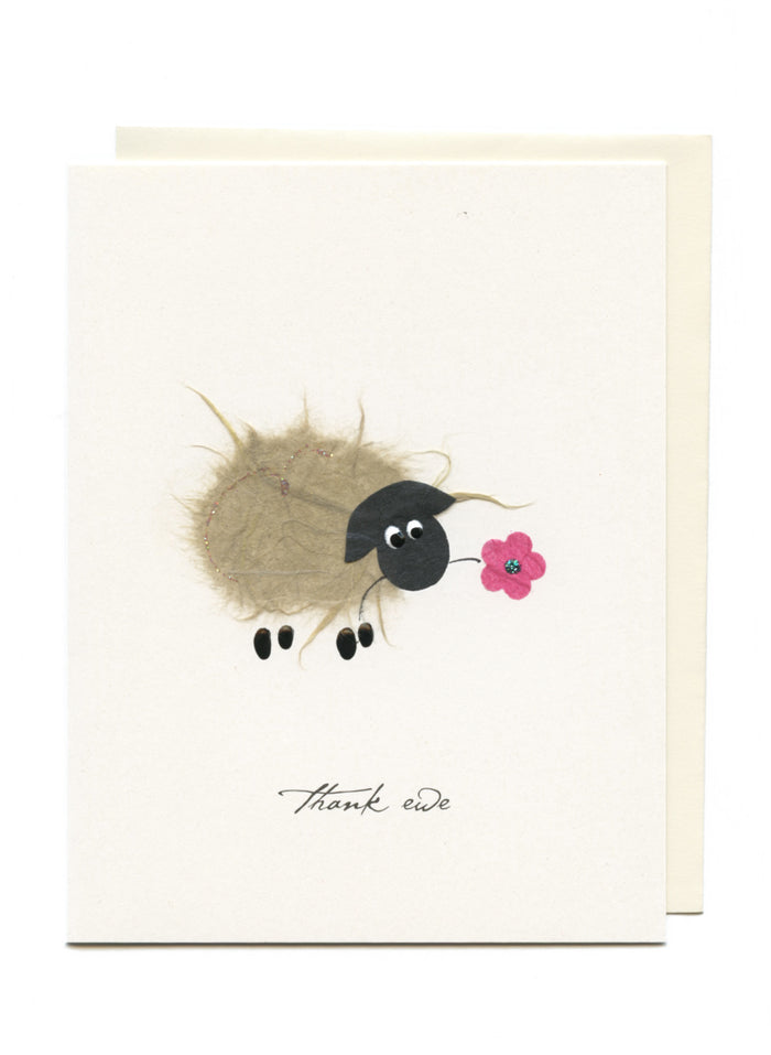 "Thank Ewe"  Ewe with Flower