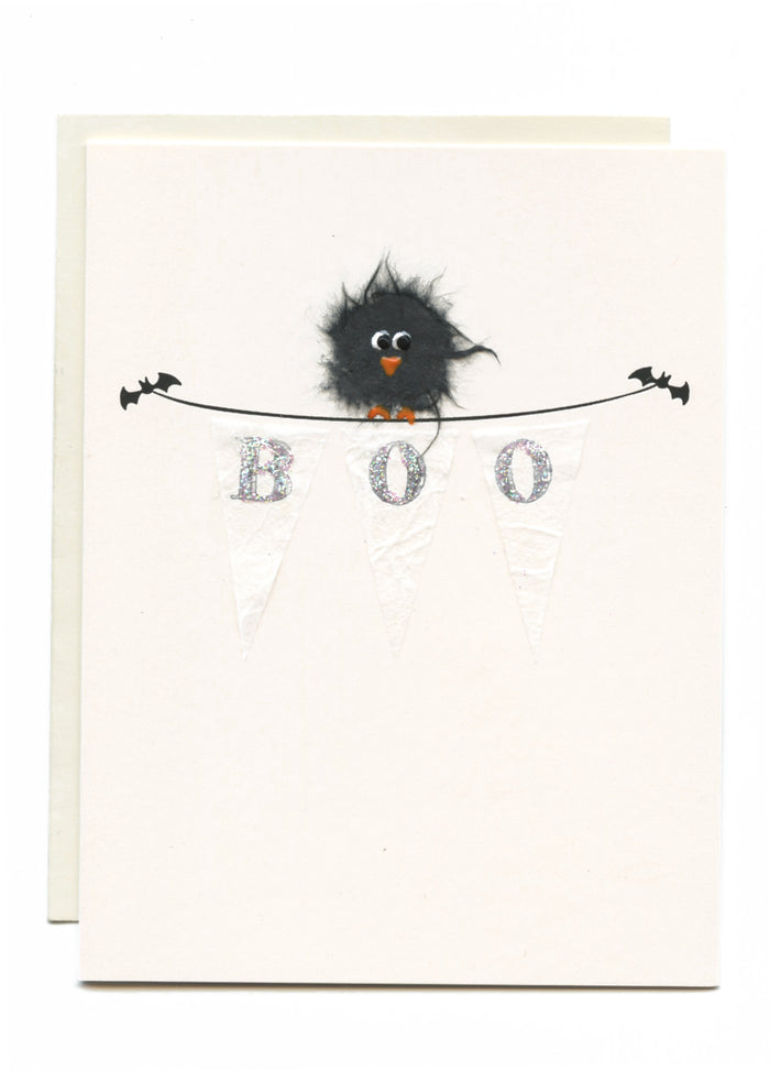 "BOO" Crow on Banner
