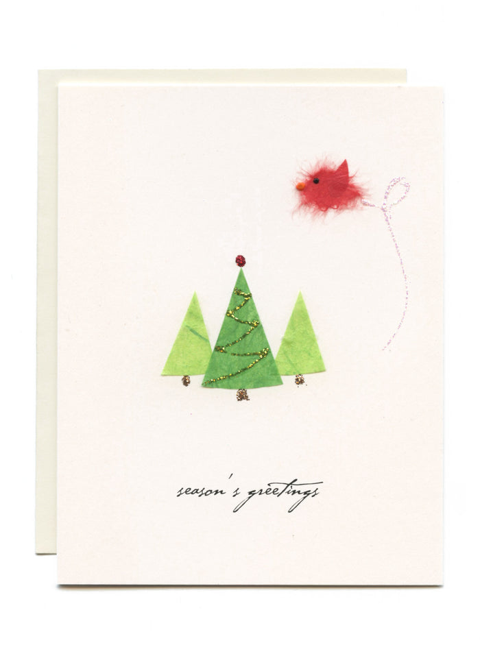 "Season's Greetings"  Bird with Trees