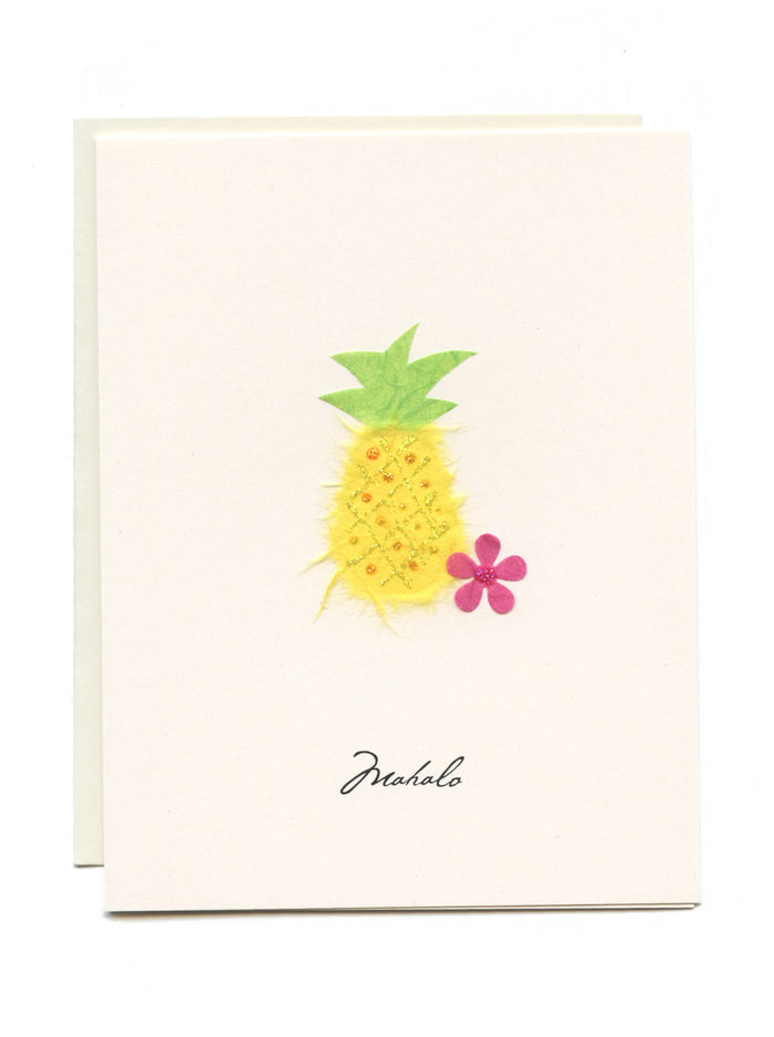 "Mahalo"  Pineapple and Flower