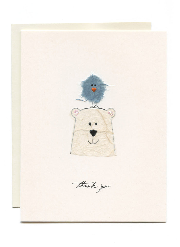 "Thank You"  Polar Bear and Bird