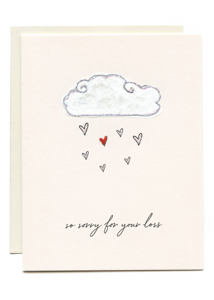 "Sorry For Your Loss" Cloud W/ Hearts