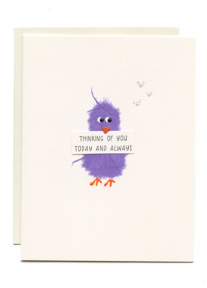 "Think of You Today and Always" Bird with Sign