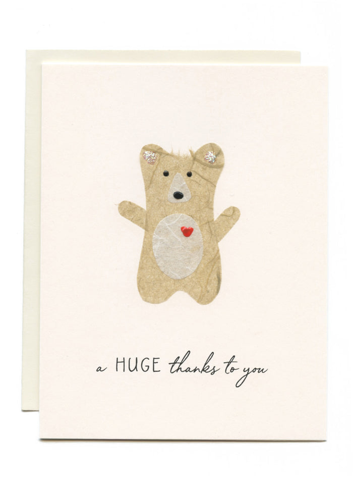 "A HUGE thanks to you" Bear with Heart
