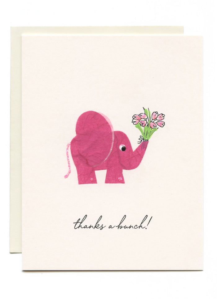 "Thanks a Bunch!" Elephant with Bouquet