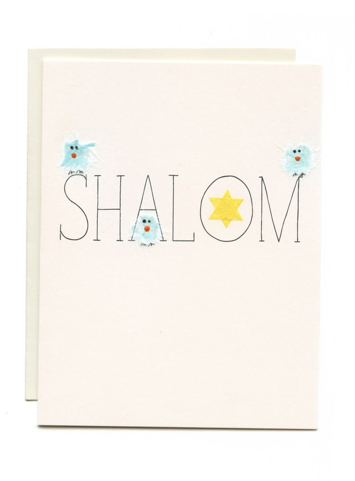 "SHALOM" Birds in Big Shalom Text