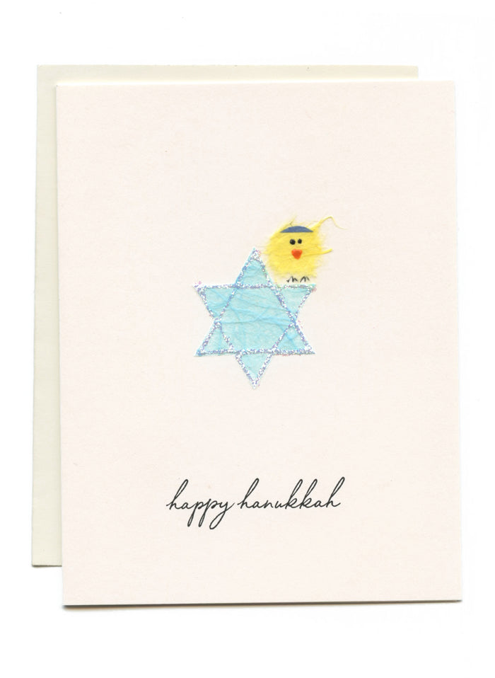"Happy Hanukkah" Bird on Star of David