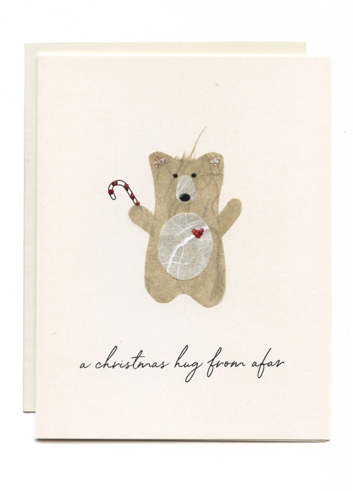 "A Christmas Hug From Afar" Bear with Candy Cane