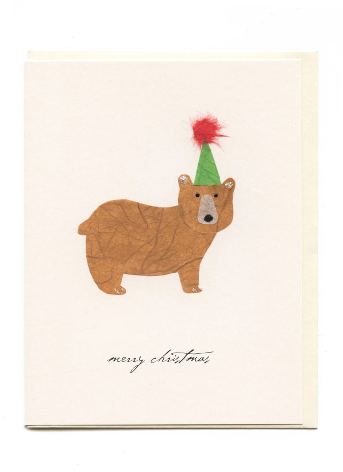"Merry Christmas" Bear W/ Hat