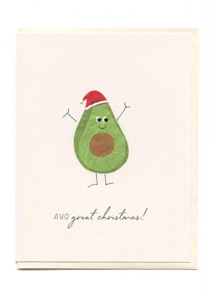 "AVO Great Christmas!" Avocado W/ Santa Hat