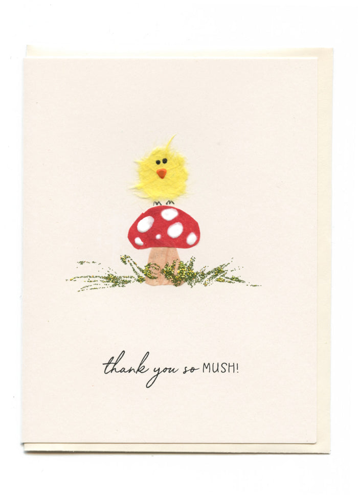 "Thank You So Mush!" Bird on Mushroom